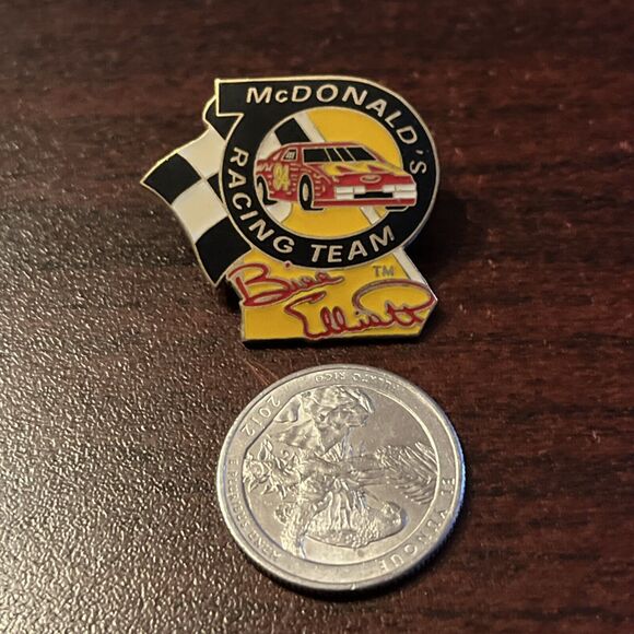 McDonald’s Racing Team #94 Bill Elliott NASCAR Employee Lapel Hat‎ Pin - Picture 2 of 3